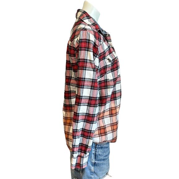 Beer & Montana All Day Flannel Plaid Shirt Shacket MEDIUM Oversize Unique Retro - Picture 3 of 6